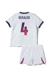 Paris Saint-Germain Lucas Beraldo #4 Jalkapallovaatteet Lasten Vieraspeliasu 2026-27 Lyhythihainen (+ Lyhyet housut)